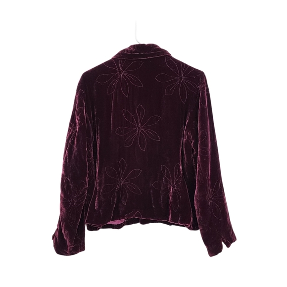Silkwear Vintage Women's Silk Blend Velvet Button Front Jacket - M - Picture 4 of 7